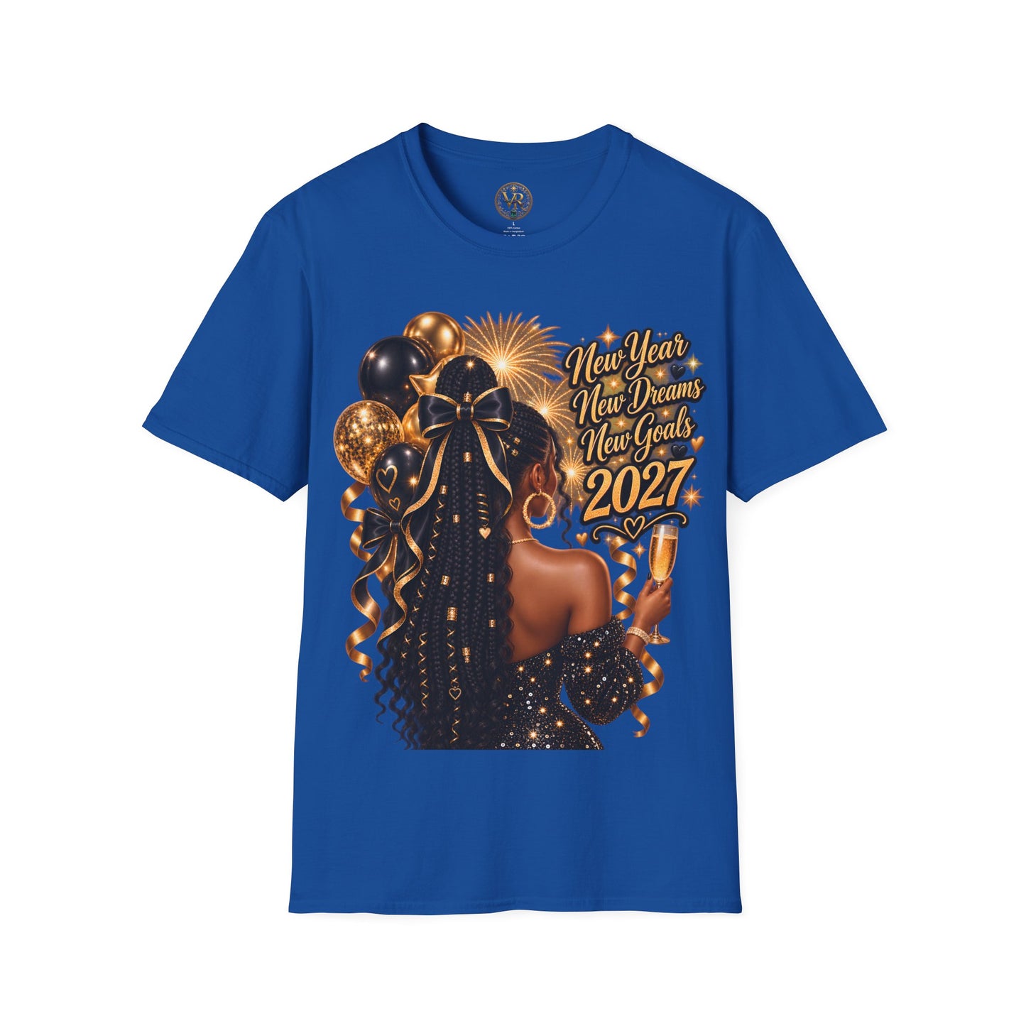 New Year 2027 Celebration Tee - Royal - product view 2 - Royal