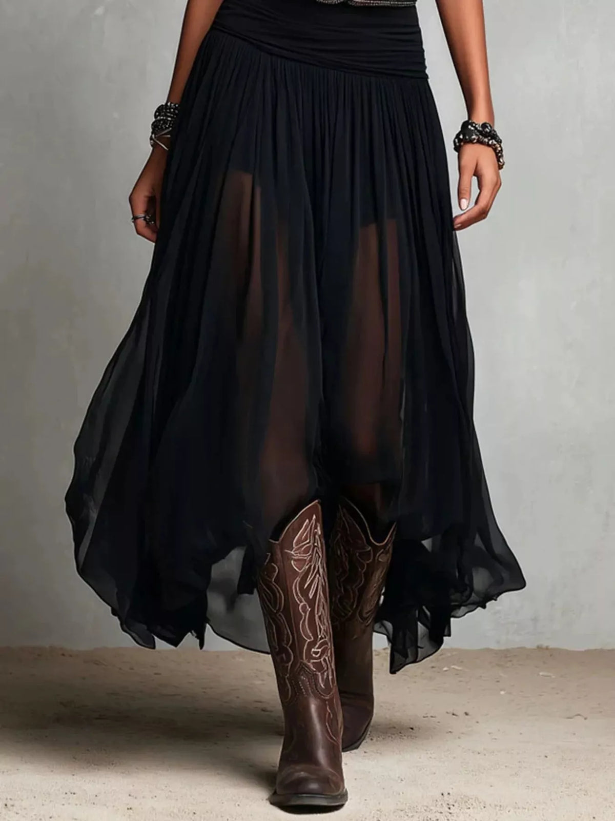 Full Size Scoop Neck Sleeveless Maxi Dress Plus Size - Black - View 6