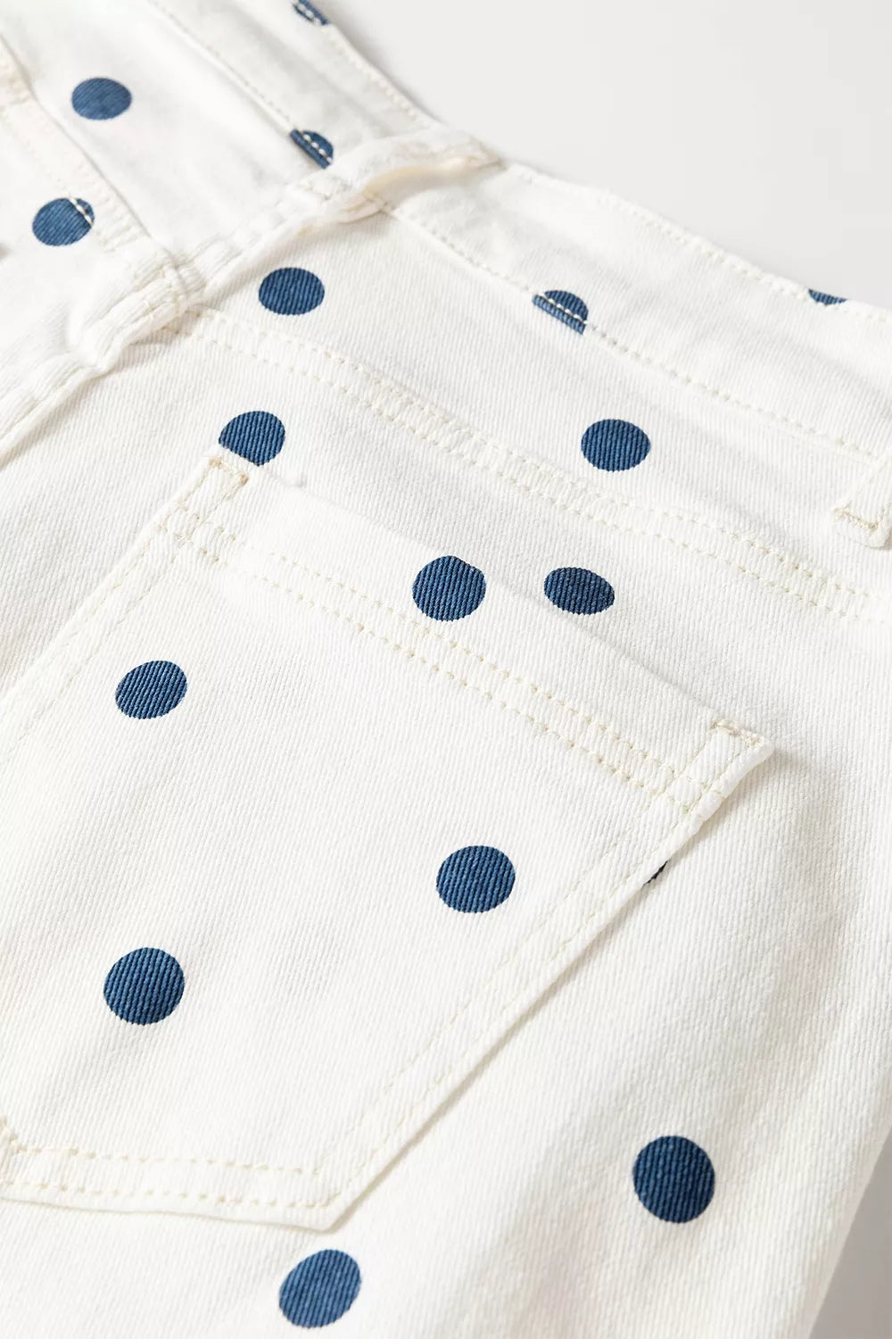 Polka Dot Wide-Leg Jeans - Light Blue - View 9