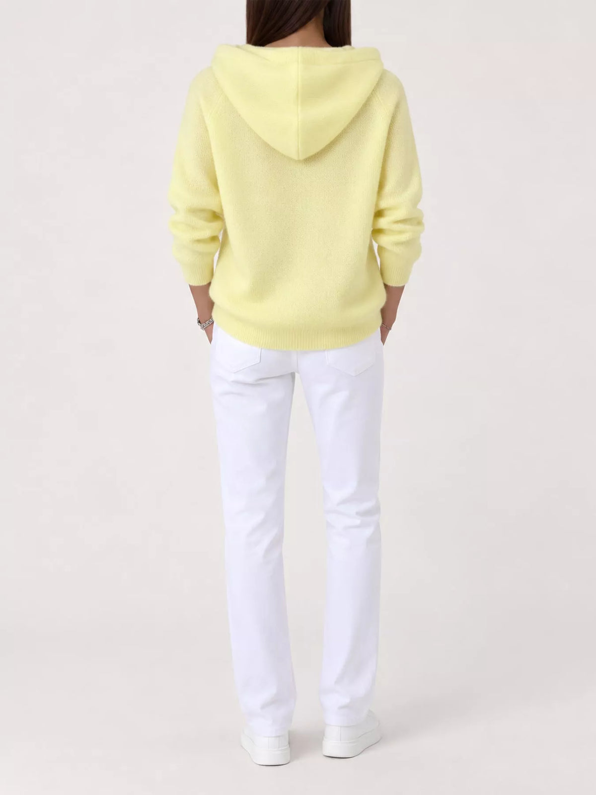 Full Size Hooded Button-Down Knit Cardigan Plus Size - Light Yellow - View 26