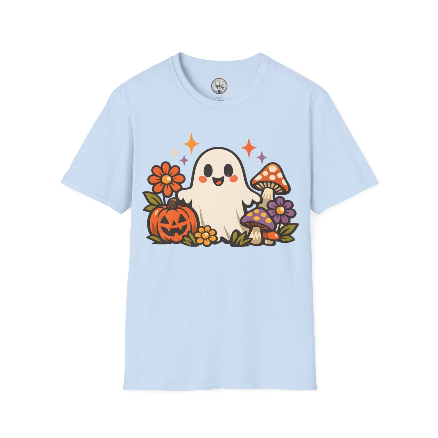 Pumpkin Floral Ghost Tee - Light Blue - product view 1 - Light Blue