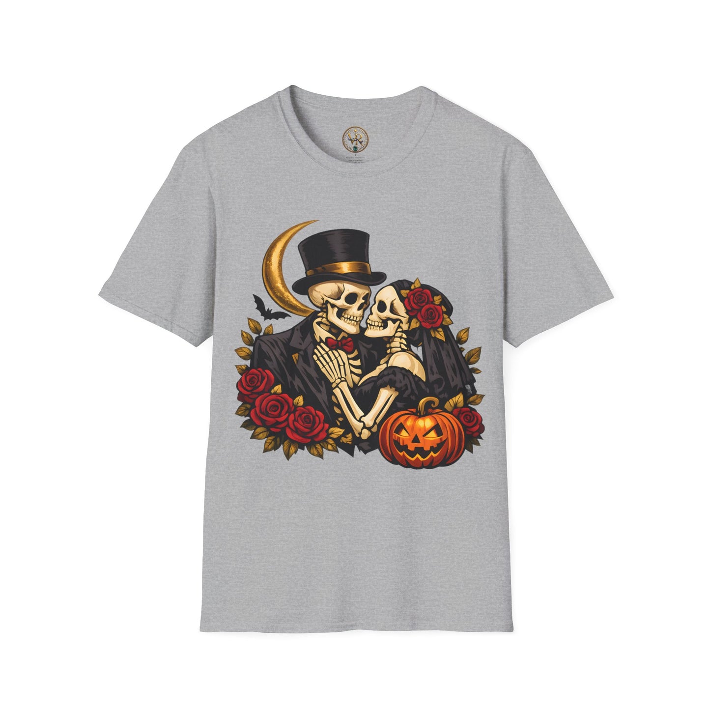Skeleton Couple Halloween Tee - Sport Grey - product view 1 - Sport Grey