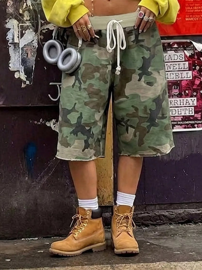 Camouflage Drawstring Shorts - All Colors - View 3