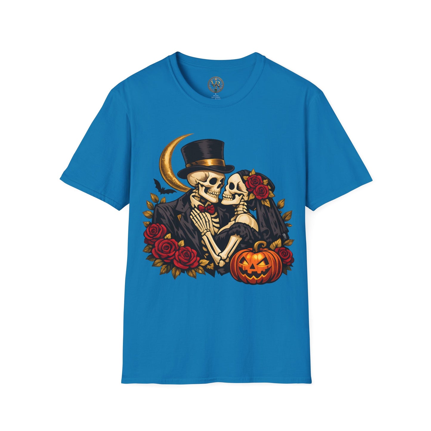 Skeleton Couple Halloween Tee - Sapphire - product view 1 - Sapphire
