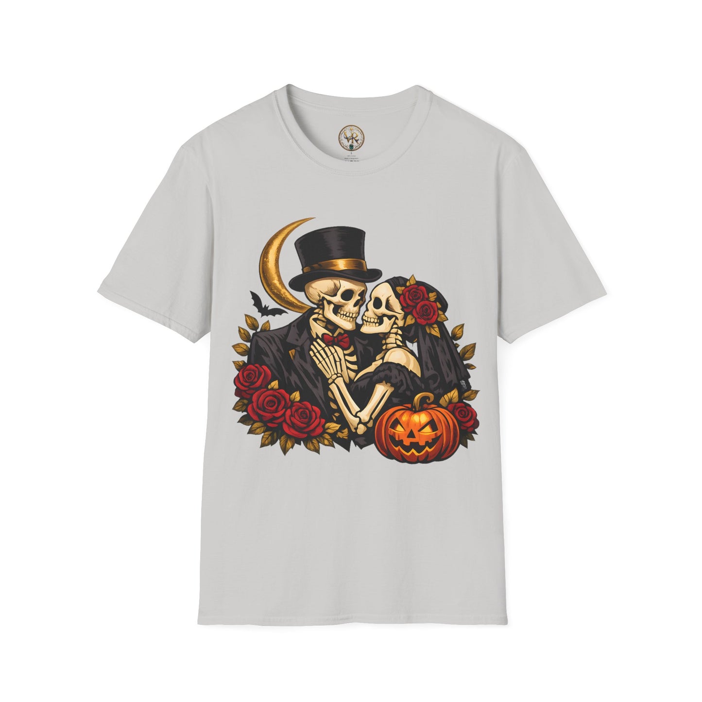 Skeleton Couple Halloween Tee - Ice Grey - product view 1 - Ice Grey