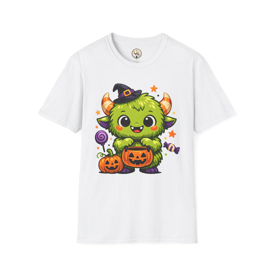 Green Halloween Monster Tee - White - product view 1 - White