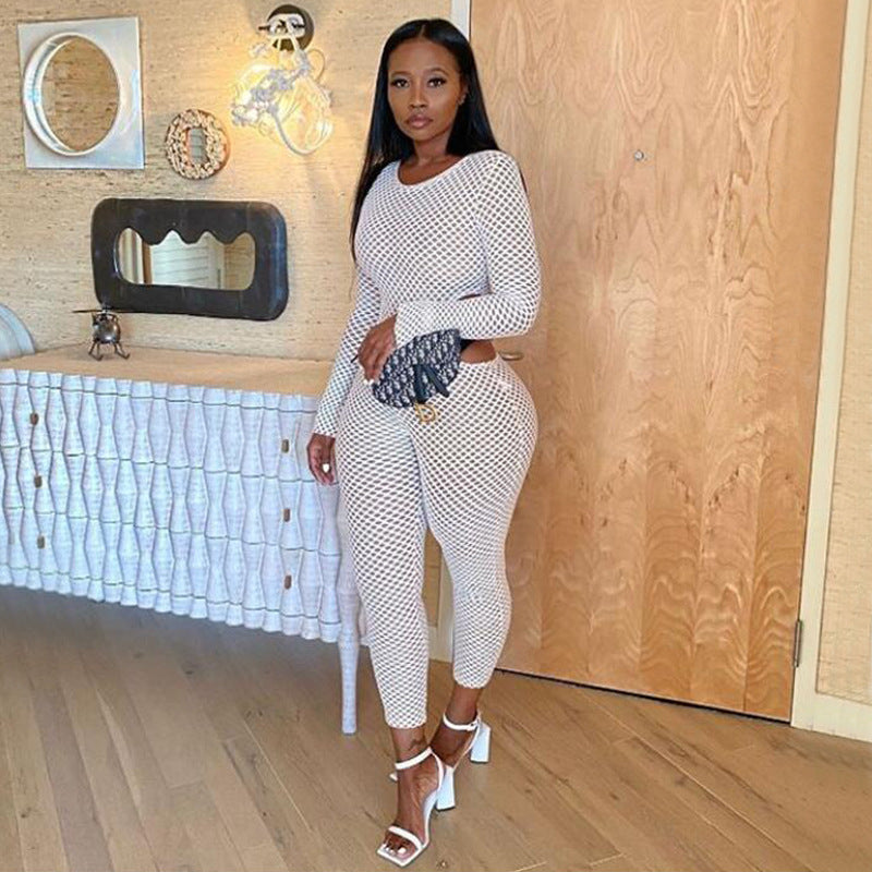 Long sleeved high stretch jumpsuit