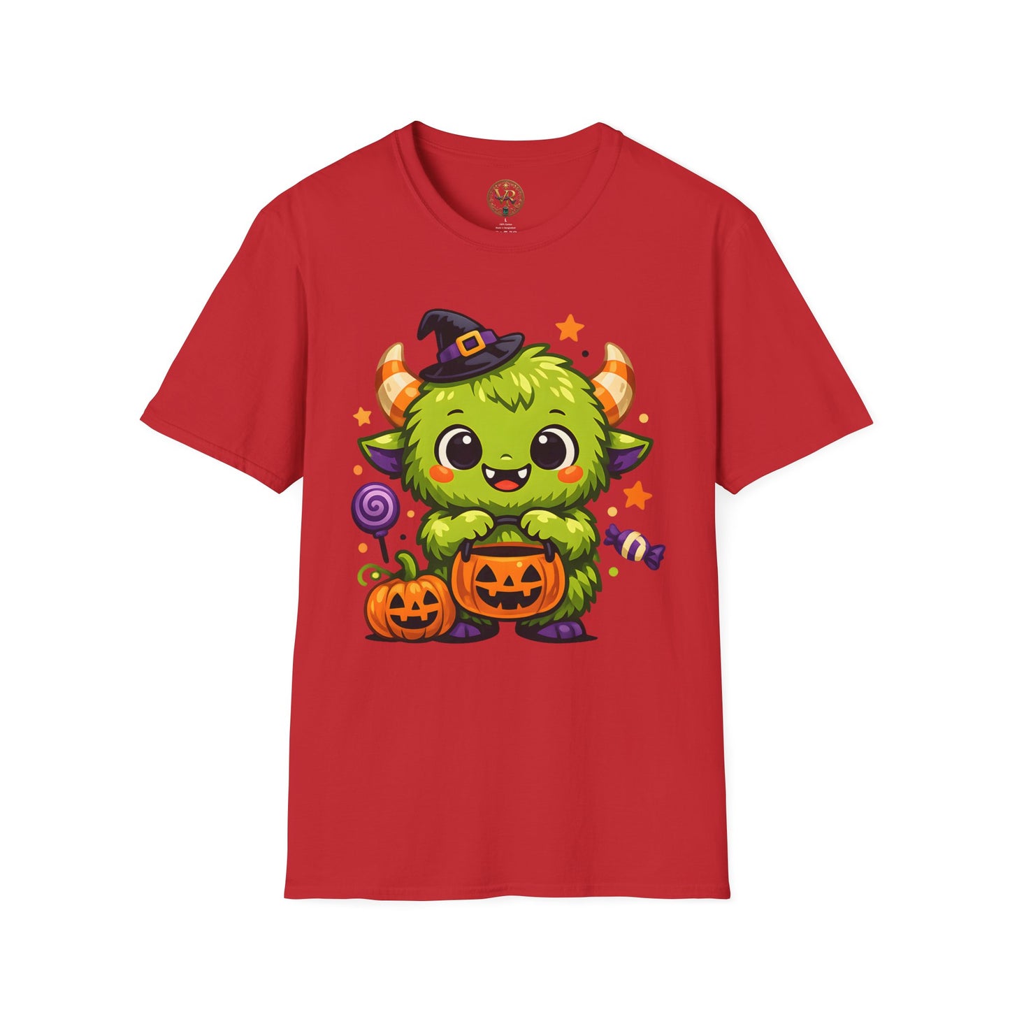 Green Halloween Monster Tee - Red - product view 1 - Red