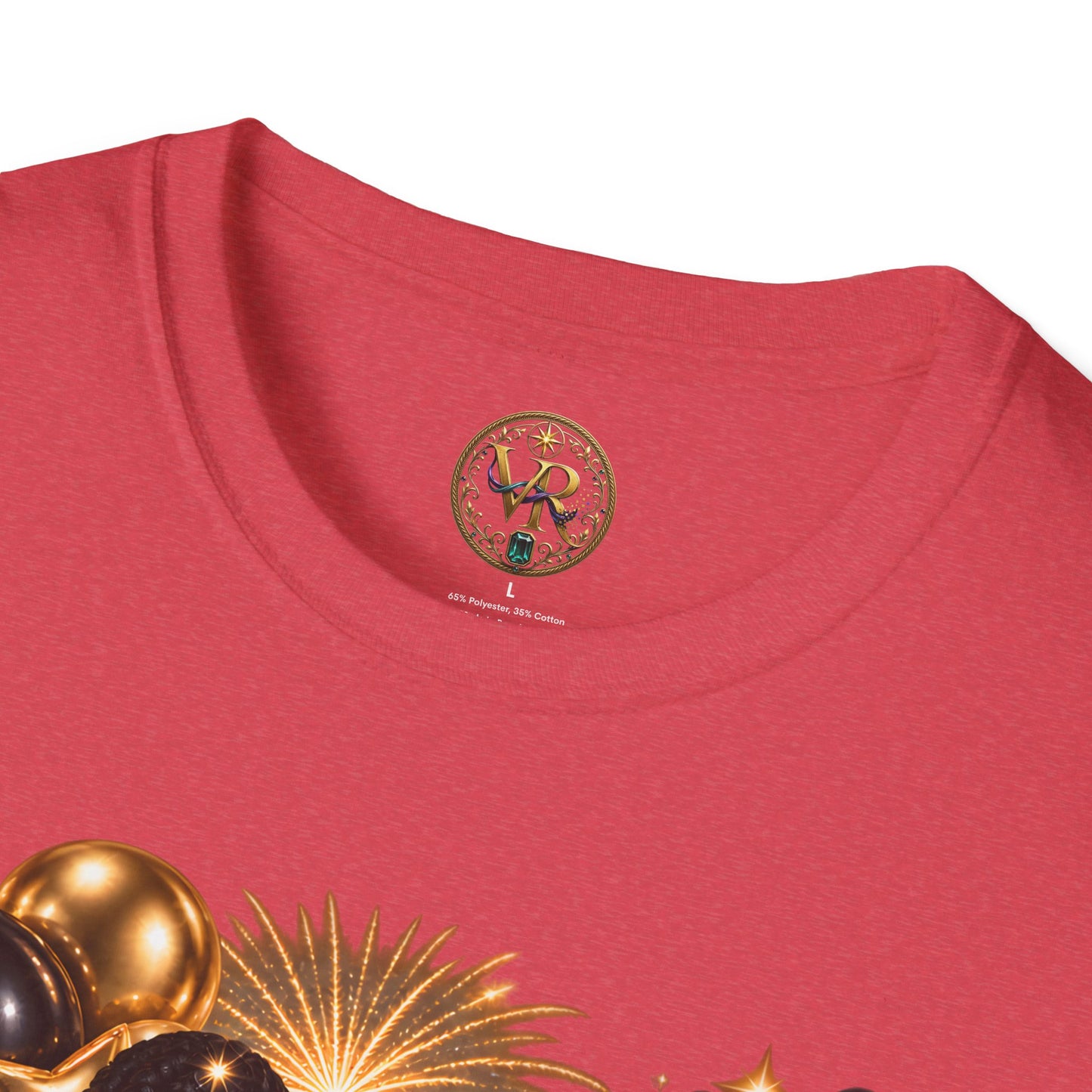 New Year 2027 Celebration Tee - Heather Red - product view 3 - Heather Red
