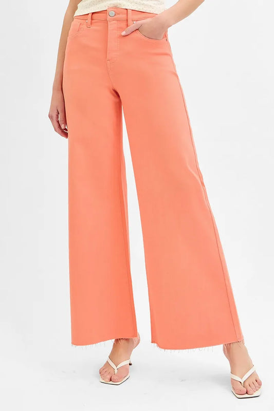 RISEN Full Size Tummy Control High Rise Wide Leg Palazzo Jeans Plus Size - product photo 1
