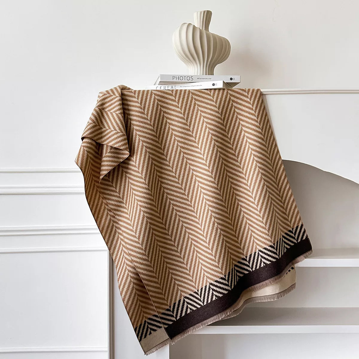 Raw Hem Soft Scarf - Terracotta - View 4