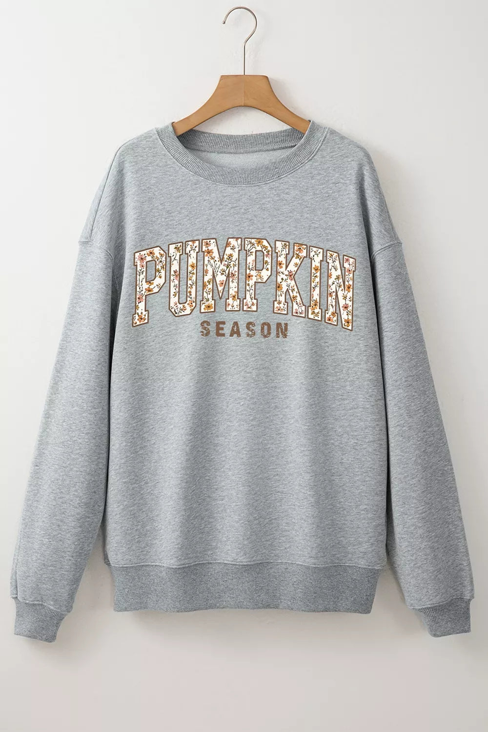 PUMPKIN SEASON Oversized Pullover Sweatshirt - Gray - View 5