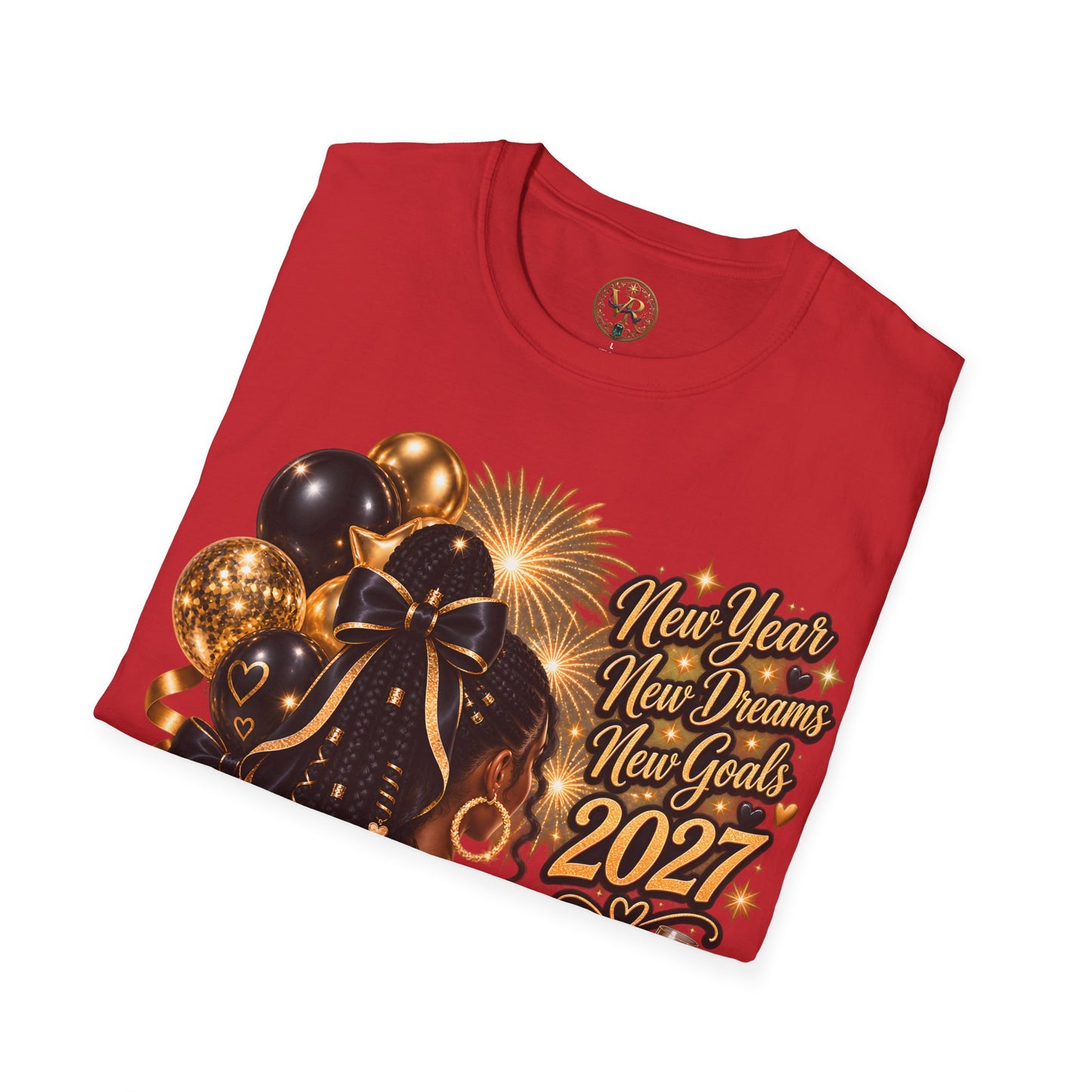 New Year 2027 Celebration Tee - Red - product view 4 - Red
