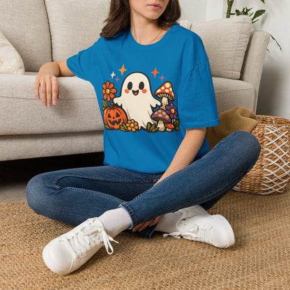 Pumpkin Floral Ghost Tee - Light Blue - product view 3 - Light Blue