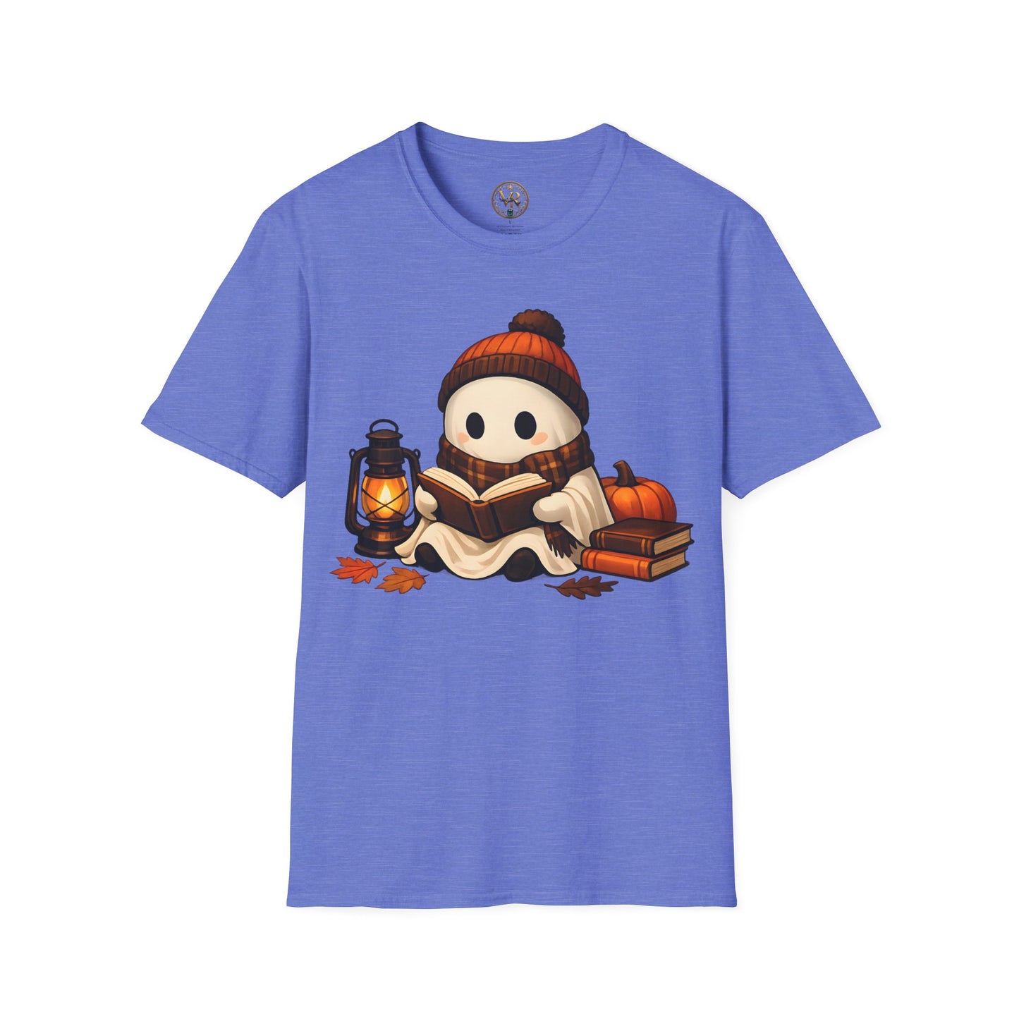 Cozy Reading Ghost Tee - Heather Royal - product view 1 - Heather Royal
