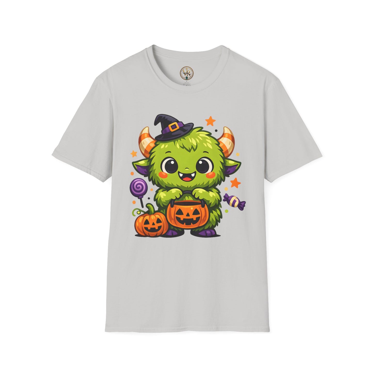 Green Halloween Monster Tee - Ice Grey - product view 1 - Ice Grey
