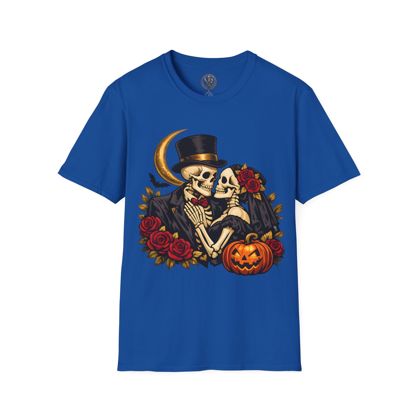 Skeleton Couple Halloween Tee - Royal - product view 1 - Royal