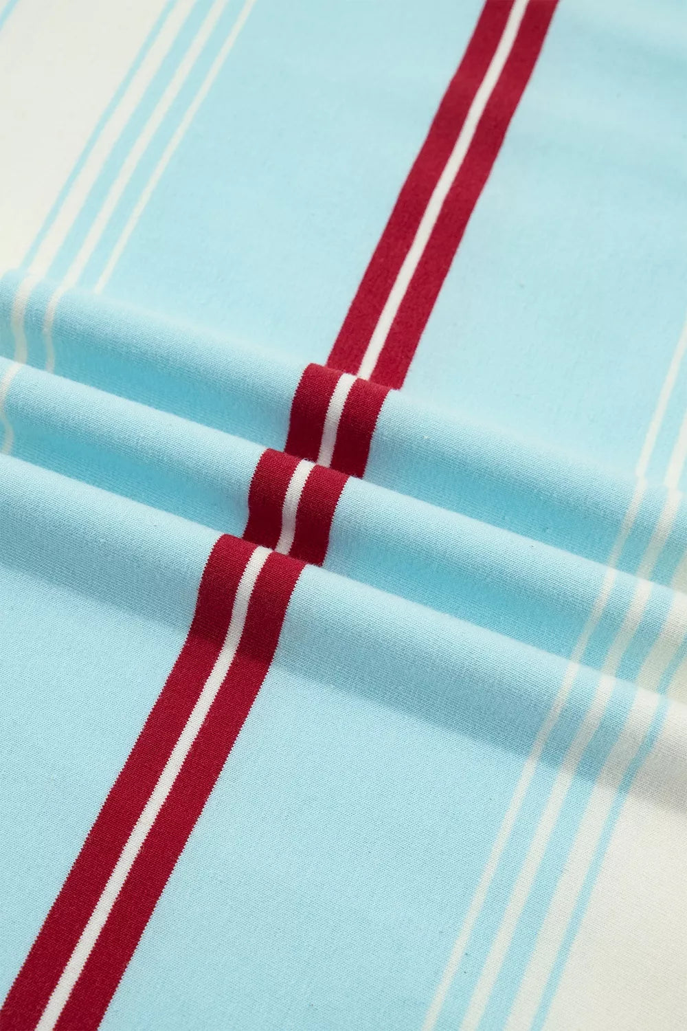 Stripe Casual Striped Patchwork Long Sleeve Loose Pullover Top - Pastel  Blue - View 8