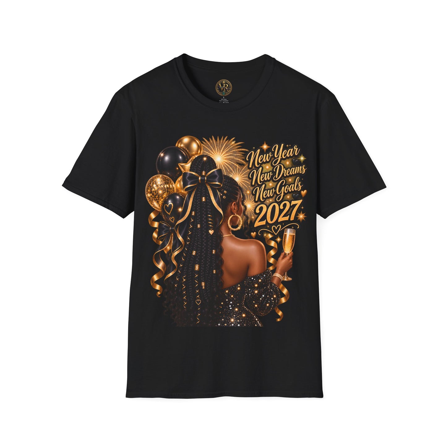 New Year 2027 Celebration Tee - Black - product view 2 - Black