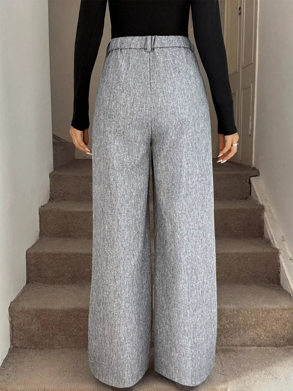 Wide-Leg Pants - Grey - View 3
