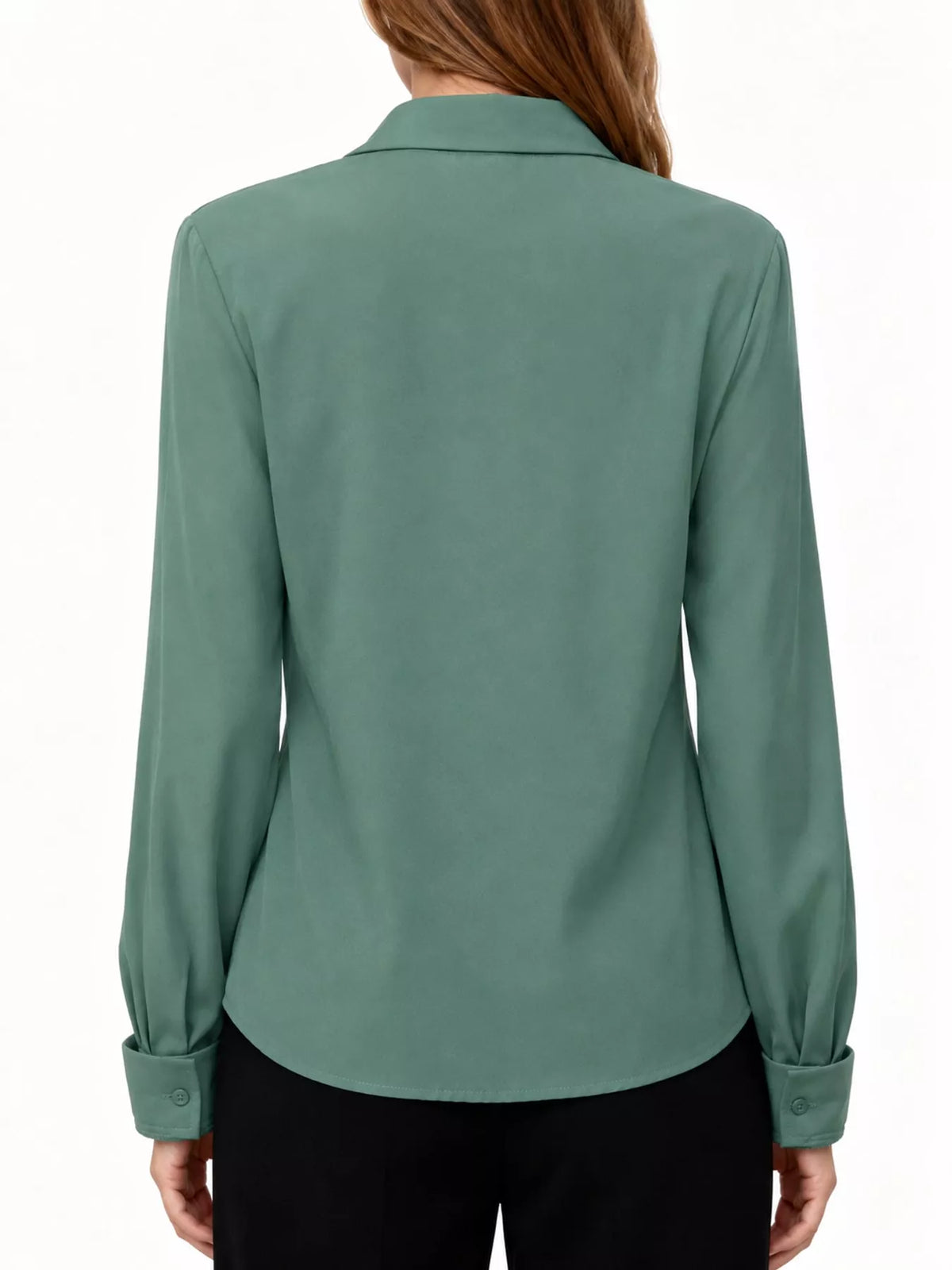 Button Up Long-Sleeve Shirt - Grass Green - View 88