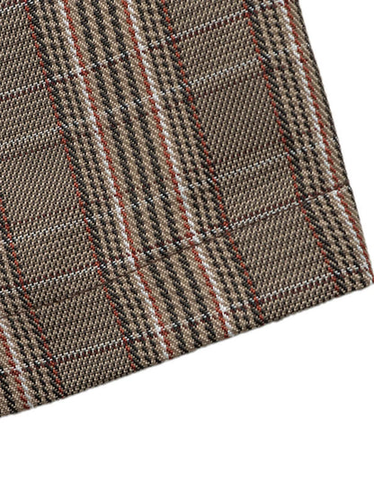 Plaid Single-Button Blazer - Mocha - View 8