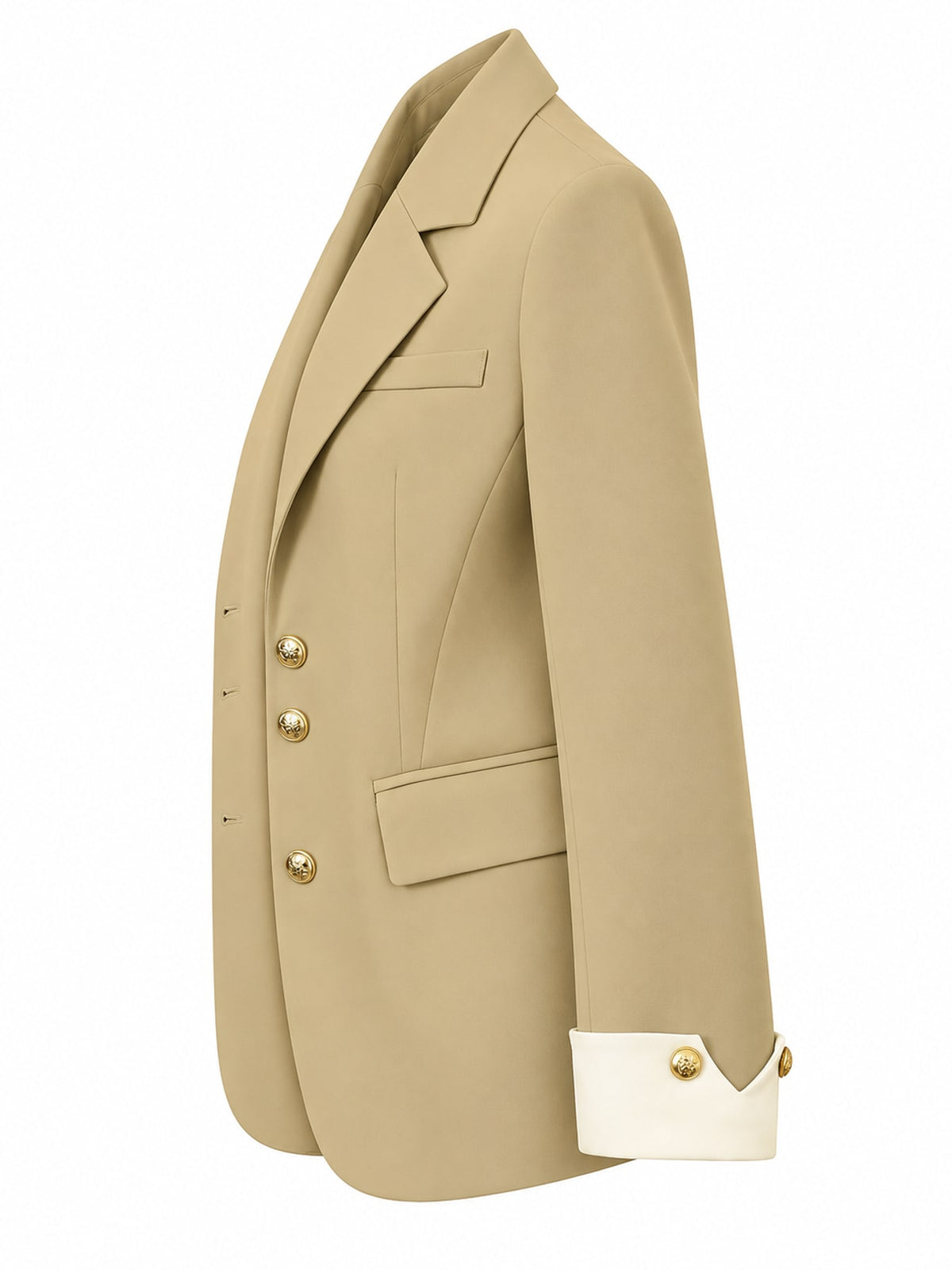 Full Size Single-Breasted Blazer with Gold Button Accents Plus Size - Mustard Yellow - View 17