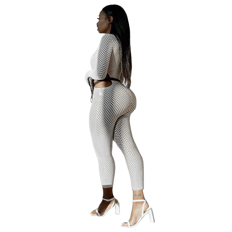 Long sleeved high stretch jumpsuit
