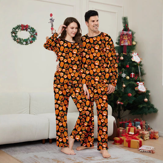 Halloween Family Pajama Set Pumpkin Funny Devil Print European and American Style Home Wear