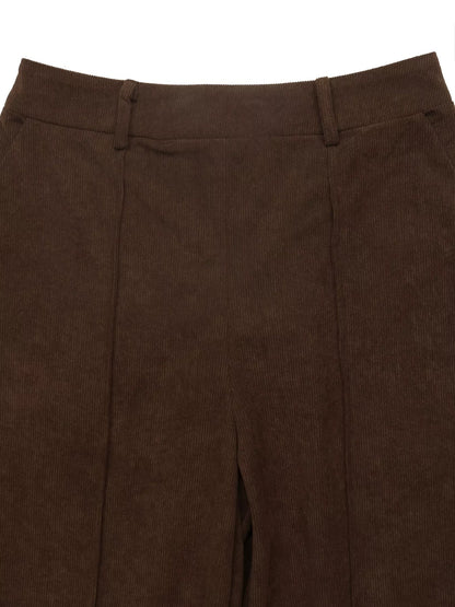 High-Waisted Wide-Leg Pants - Coffee Brown - View 5