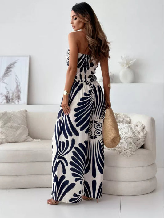 Printed Strapless Wide-Leg Jumpsuit - product photo 2