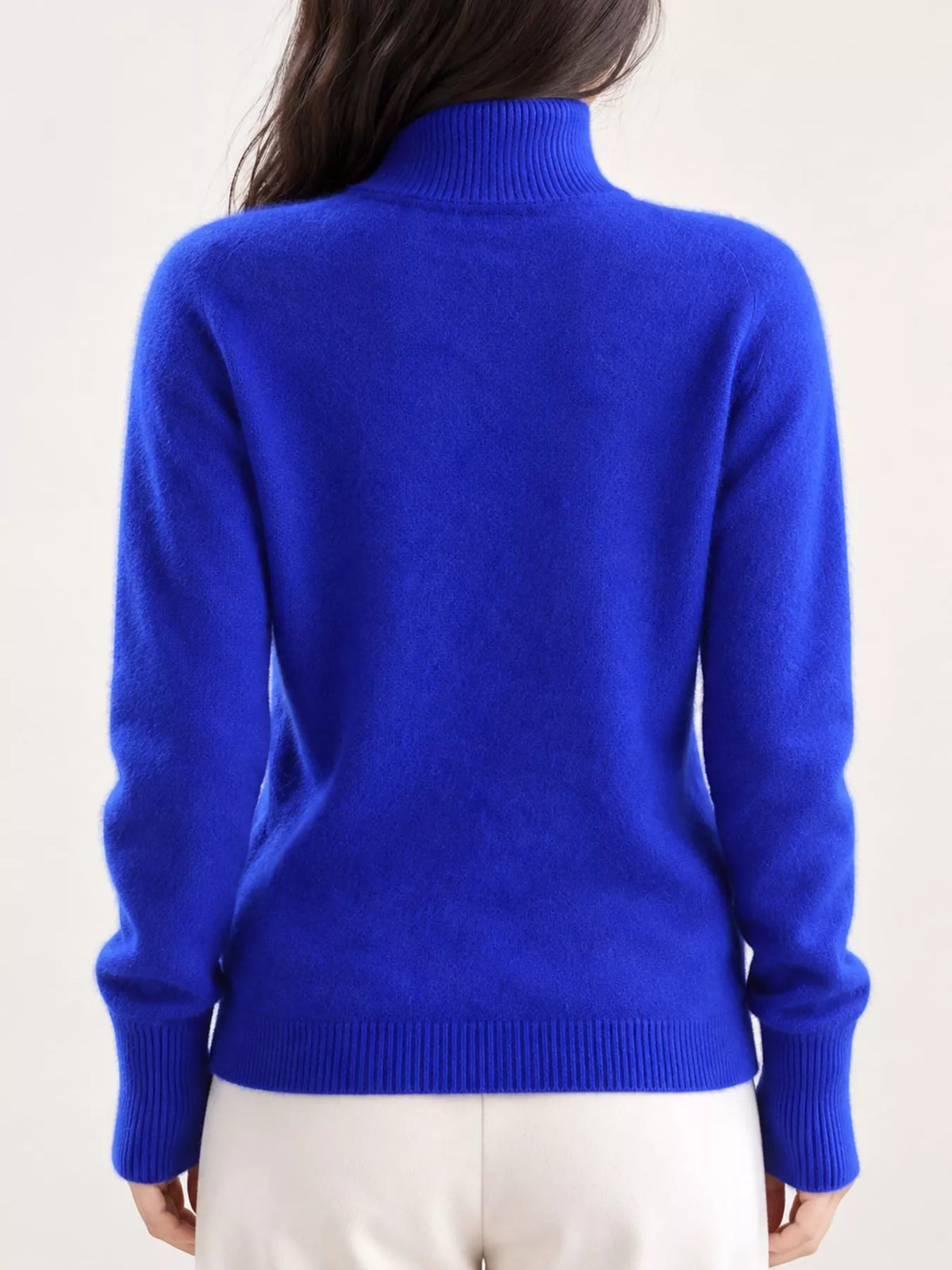 Full Size Turtleneck Long Sleeve Sweater Plus Size - Klein Blue - View 62