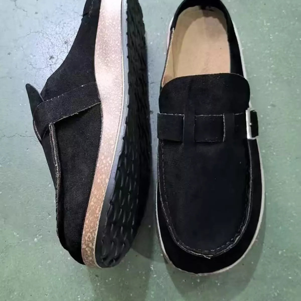 Round Toe Slip-Ons - Black - View 2