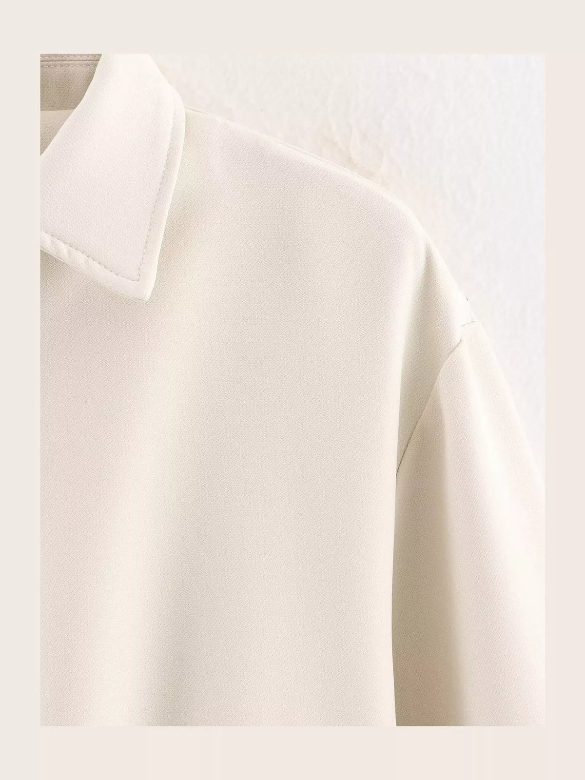 Cropped Zip-Up Jacket - White - View 8