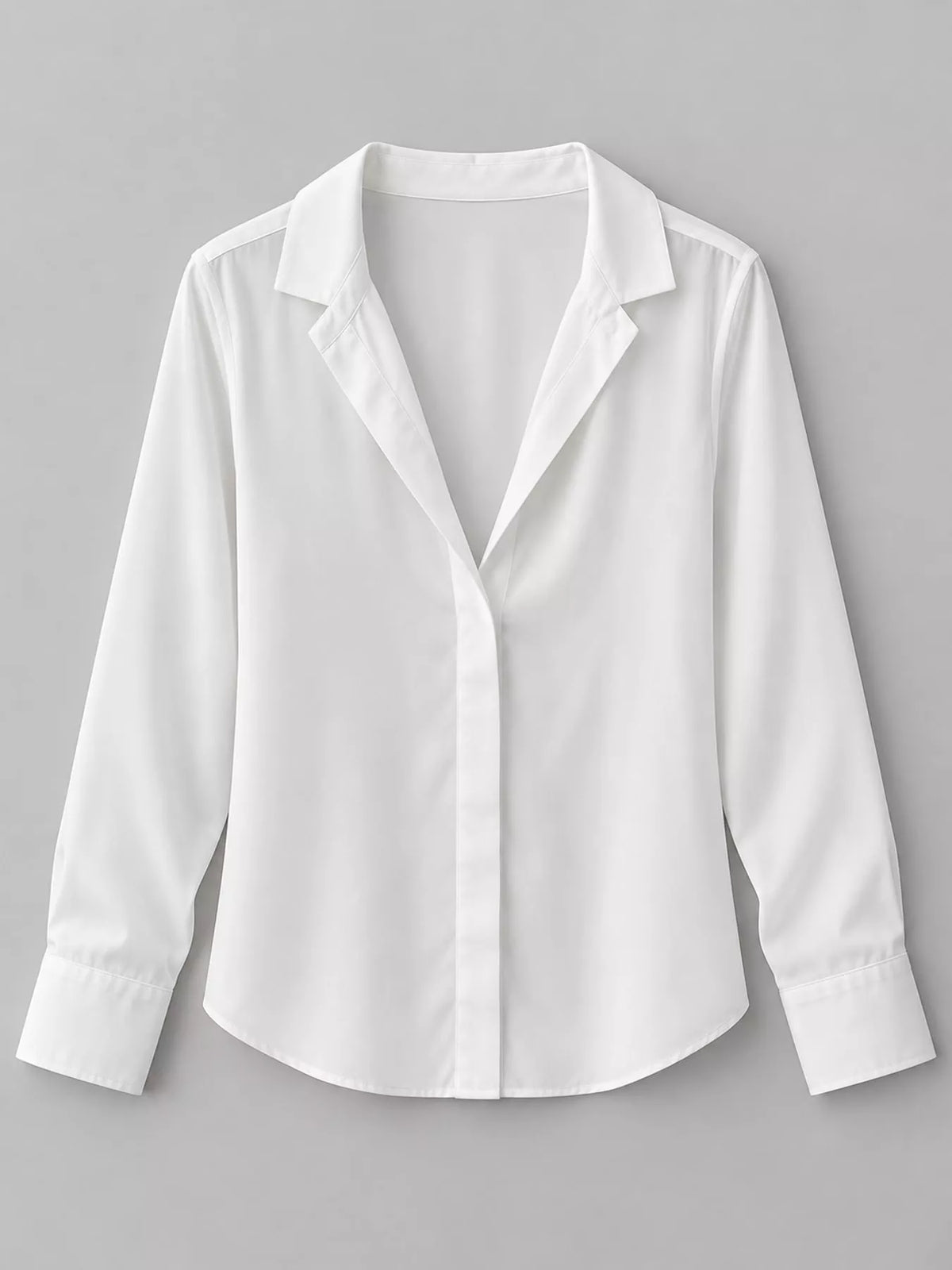 Button Up Long-Sleeve Shirt - White - View 21