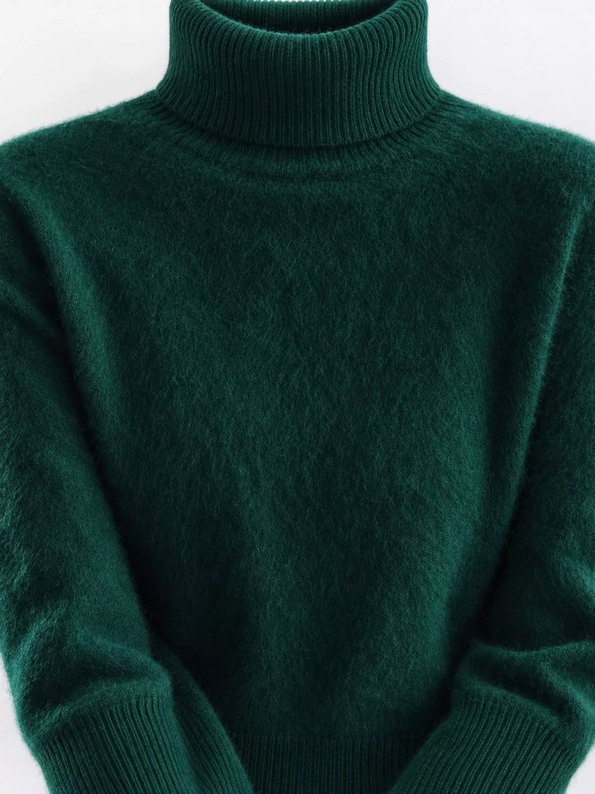 Full Size Turtleneck Long Sleeve Sweater Plus Size - Dark Green - View 76