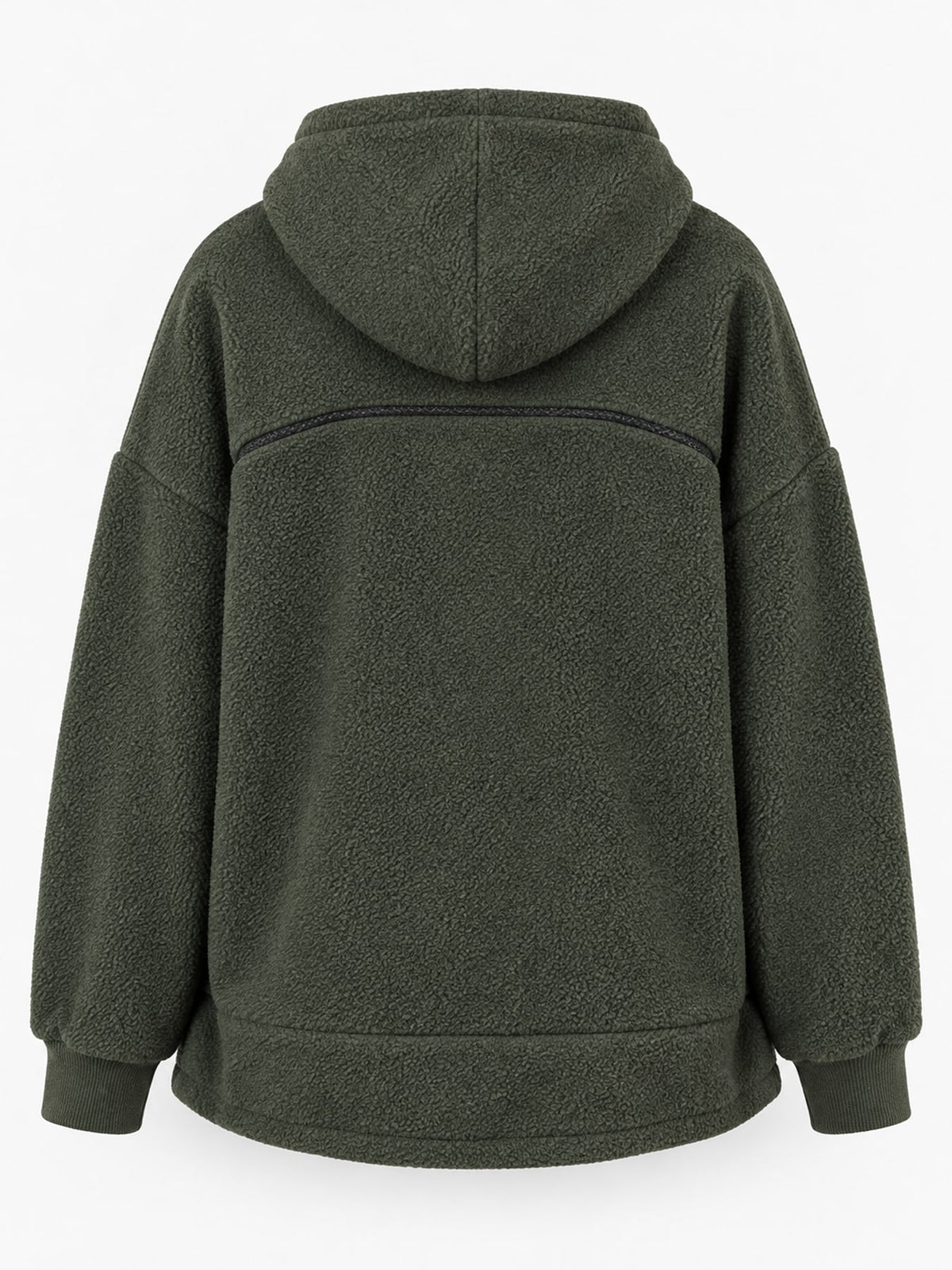 Full Size Fleece Pet-Carrying Hoodie with Cat Pouch Plus Size - Olive Green - View 8
