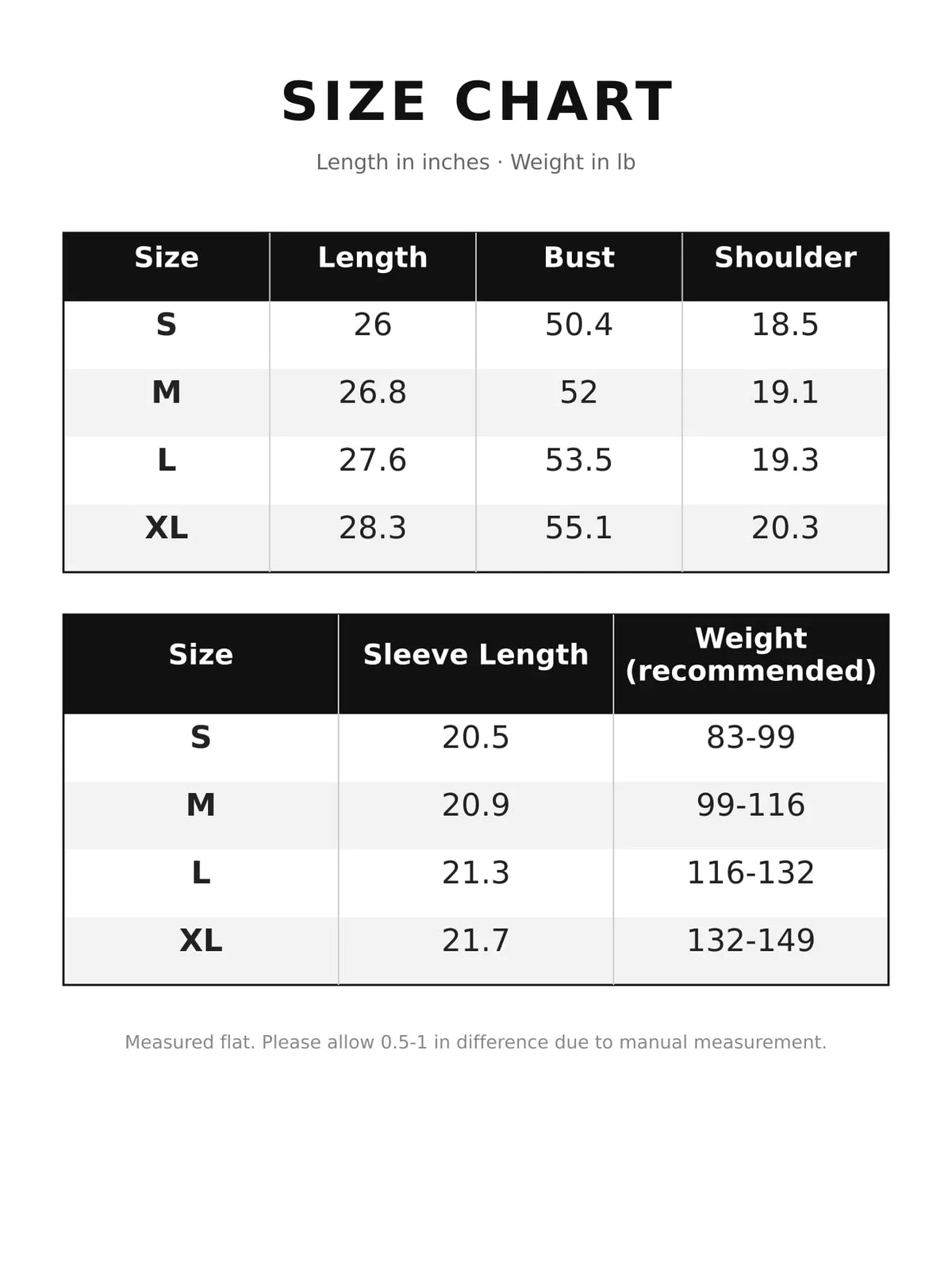 Stand Collar Zip Up Jacket - Size chart - View 8