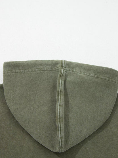 Plaid Sleeve Drawstring Pocket Hoodie - Sage - View 13