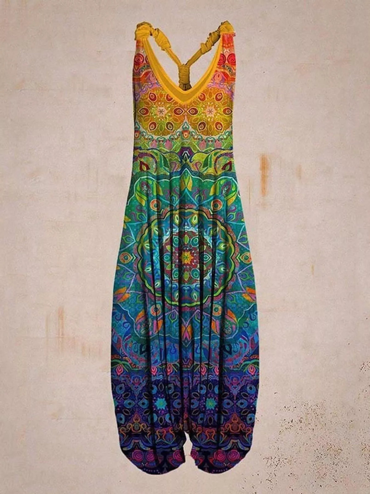 Full Size Printed V-Neck Sleeveless Jumpsuit Plus Size - 13-- - View 20