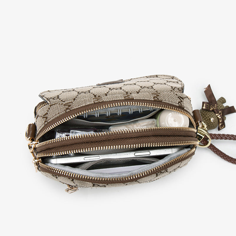 Adjustable Strap Crossbody Bag - Taupe - View 4