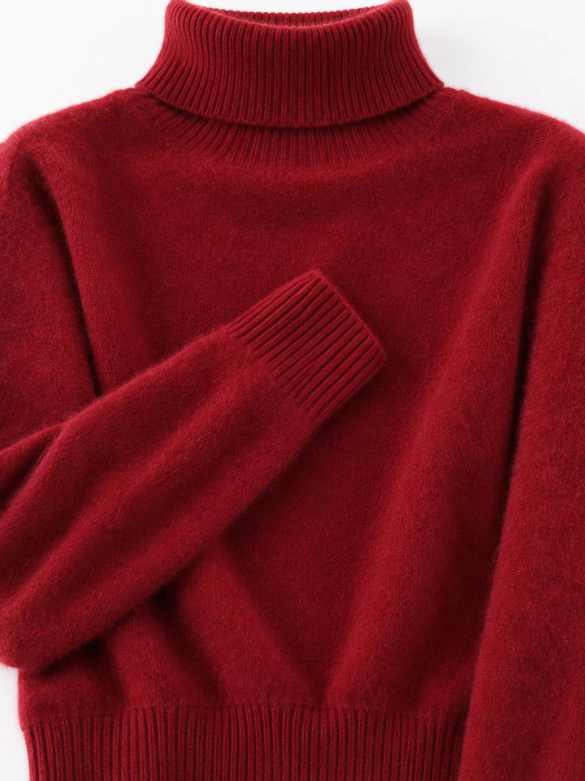 Full Size Turtleneck Long Sleeve Sweater Plus Size - Rust Red - View 96