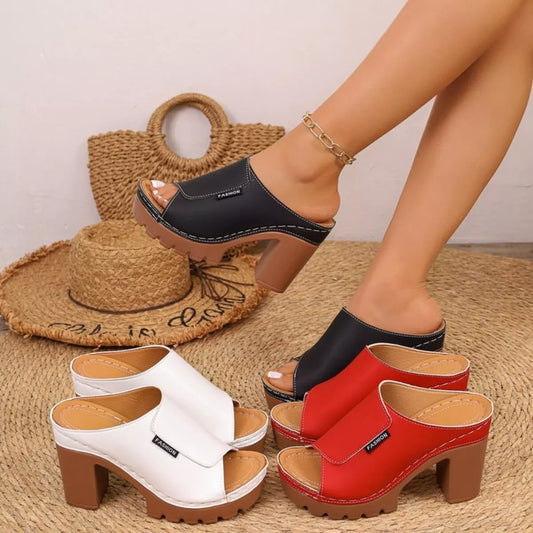 Open Toe Block Heels Sandals - Color comparison - View 1