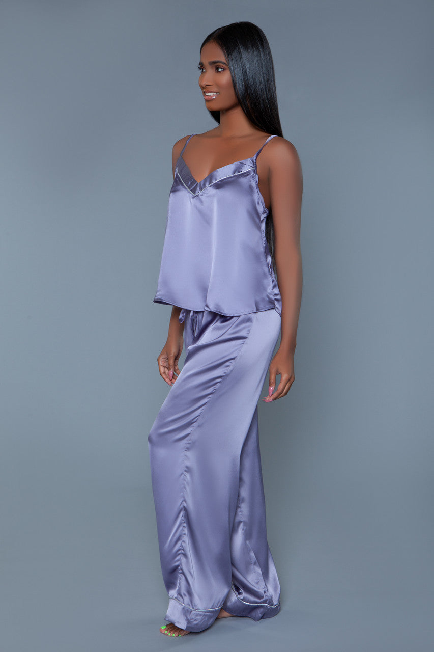 Madison Satin Pants PJ Set, side view