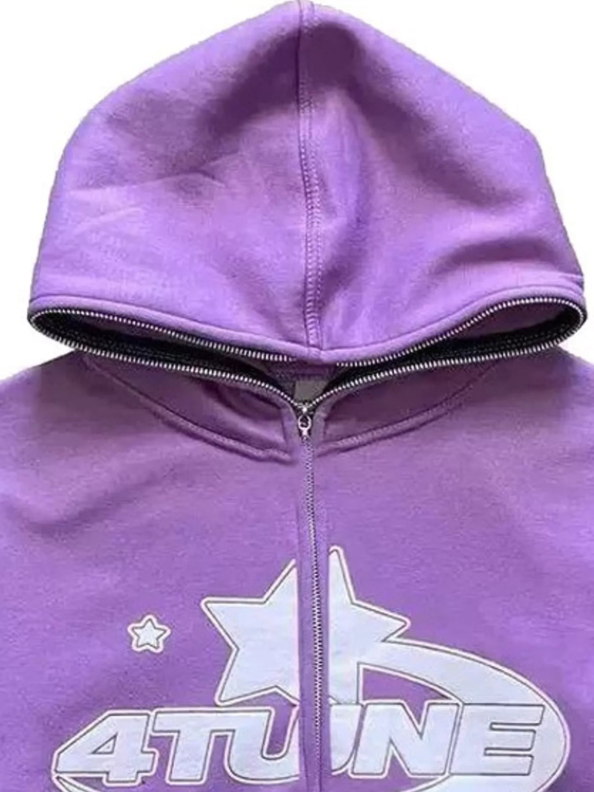 Full Size Letter Graphic Zip Up Hoodie Plus Size - Lavender - View 8