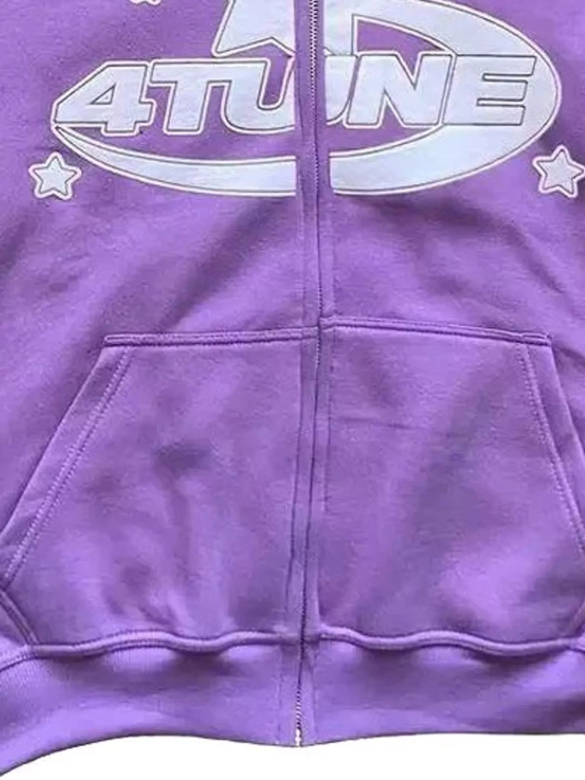Full Size Letter Graphic Zip Up Hoodie Plus Size - Lavender - View 9