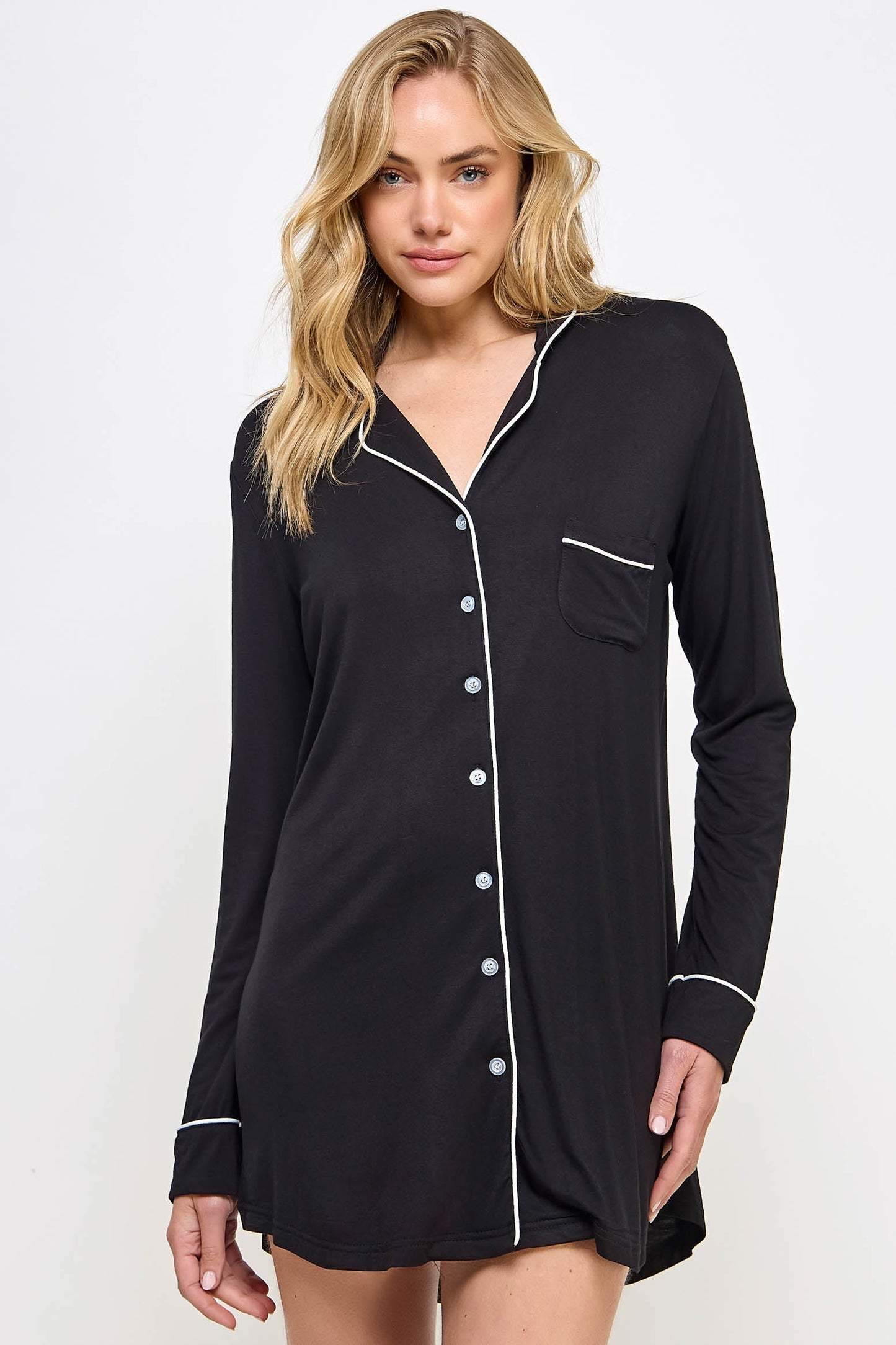 Mahina Sleep Shirt, full length view