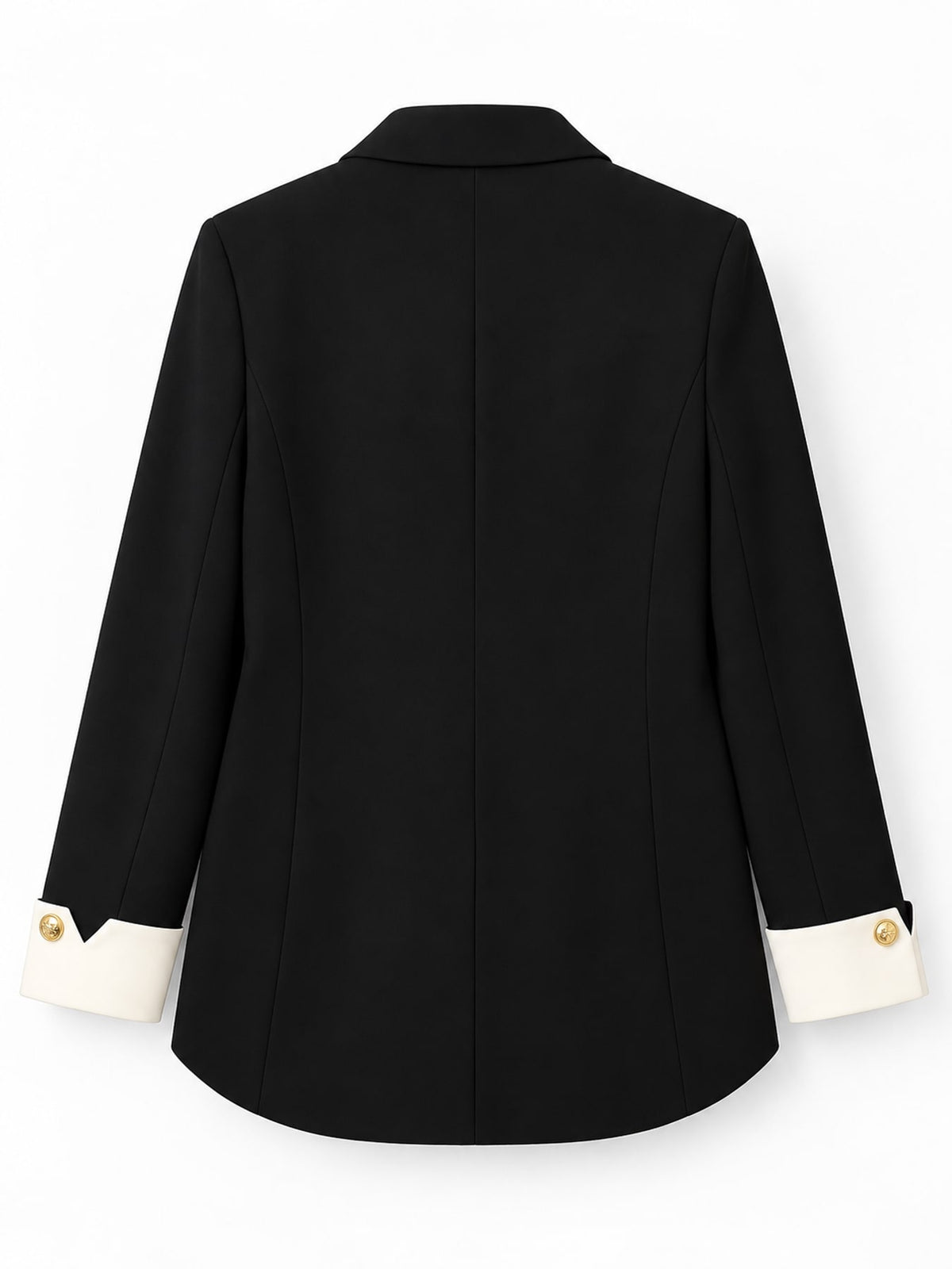 Full Size Single-Breasted Blazer with Gold Button Accents Plus Size - Black - View 26