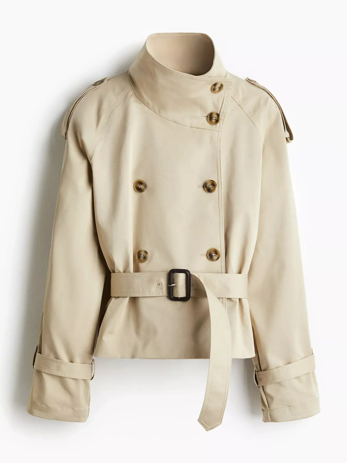 Double-Breasted Turtleneck Jacket