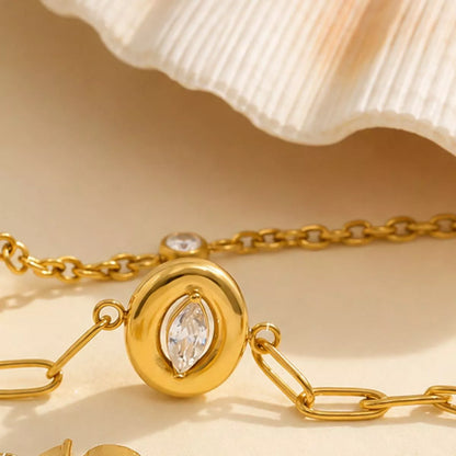 18K Gold-Plated Chain Bracelet - Gold - View 2